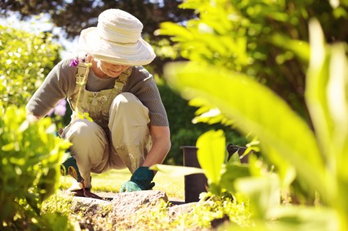 Trained Eltham gardeners using PPE during outdoor work