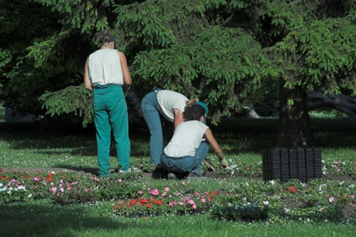 Local gardeners in Eltham maintaining flower beds